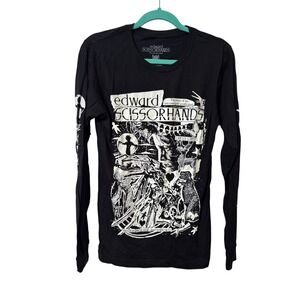 Cavity Colors Edward Scissorhands Long Sleeve Black Graphic T-Shirt Small Mens